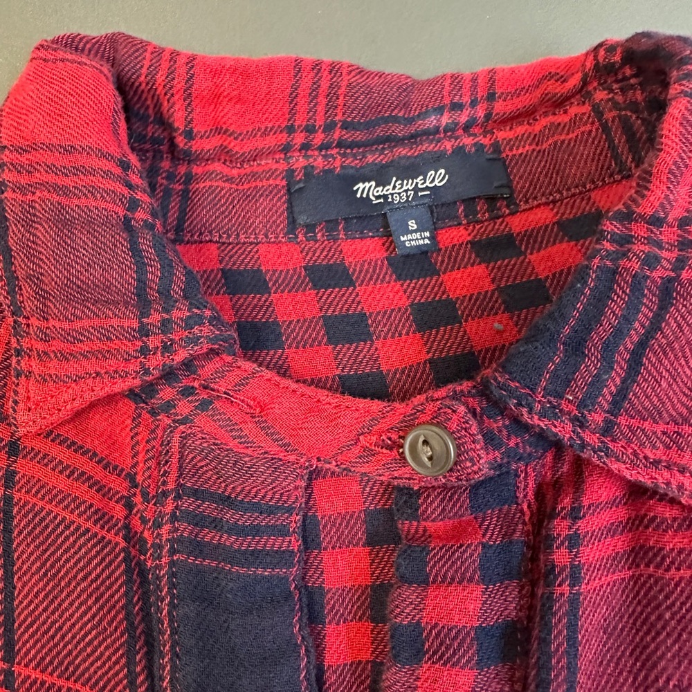 Madewell Red and Black Plaid Shirt